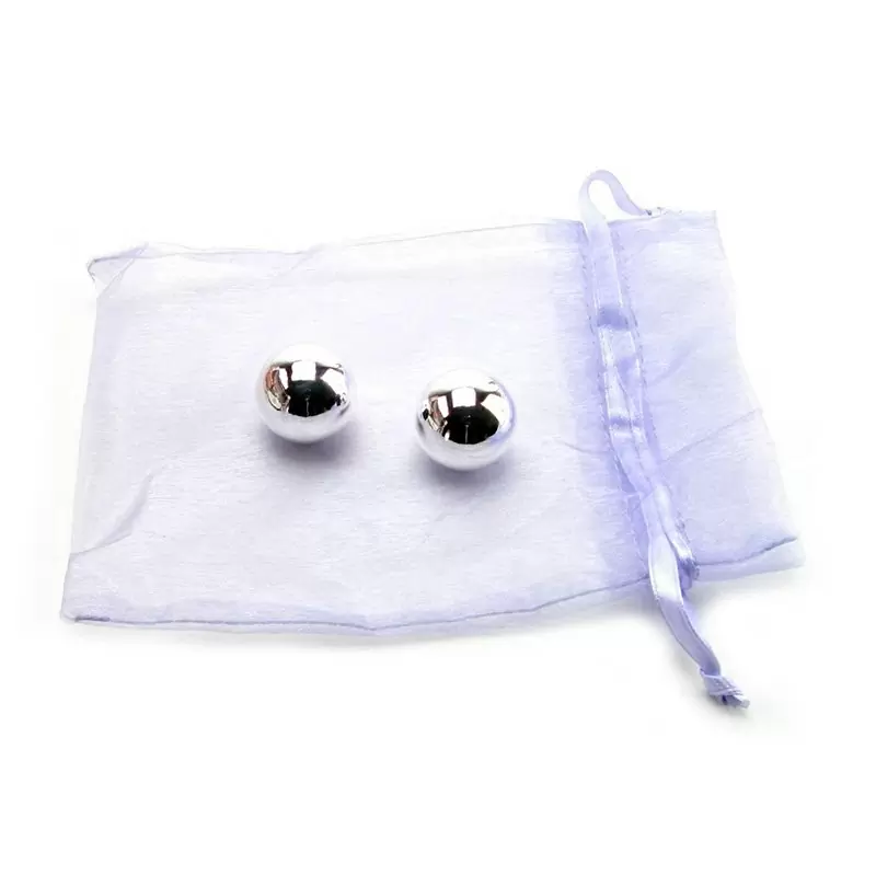 Супертяжелые вагинальные шарики Weighted Orgasm Balls – серебристые