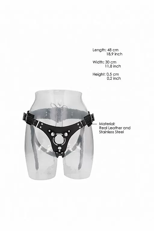 Крепление-трусики O-ring для страпона Leather Strap-on Harness