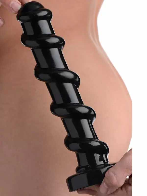 Крупный фаллоимитатор Mighty Screw, с винтовой конструкцией, 24,2 см, черный