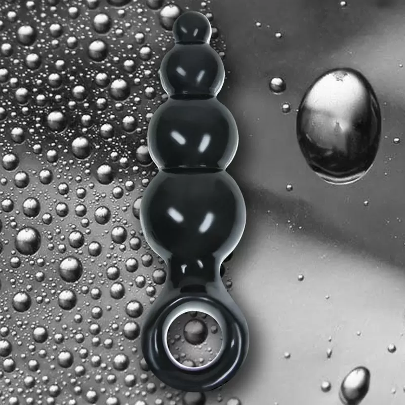 Анальная пробка с кольцом Jolie Ripples Mini – черная