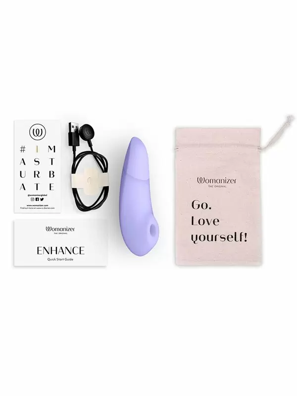Компактный стимулятор клитора Womanizer Enhance, технология Pleasure Air, 15,8 см, сиреневый