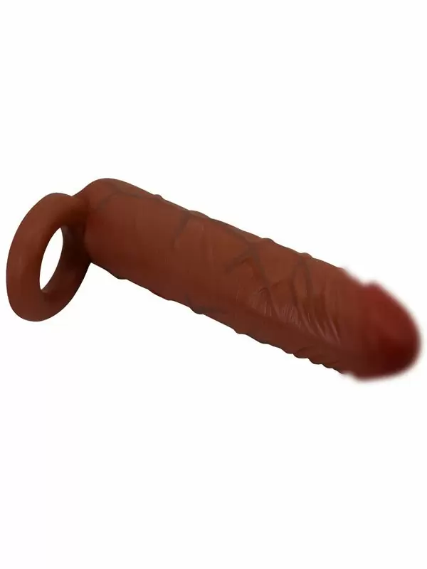 Реалистичная насадка-удлинитель Baile Kaile, с подхватом мошонки, ТПР, 15 см