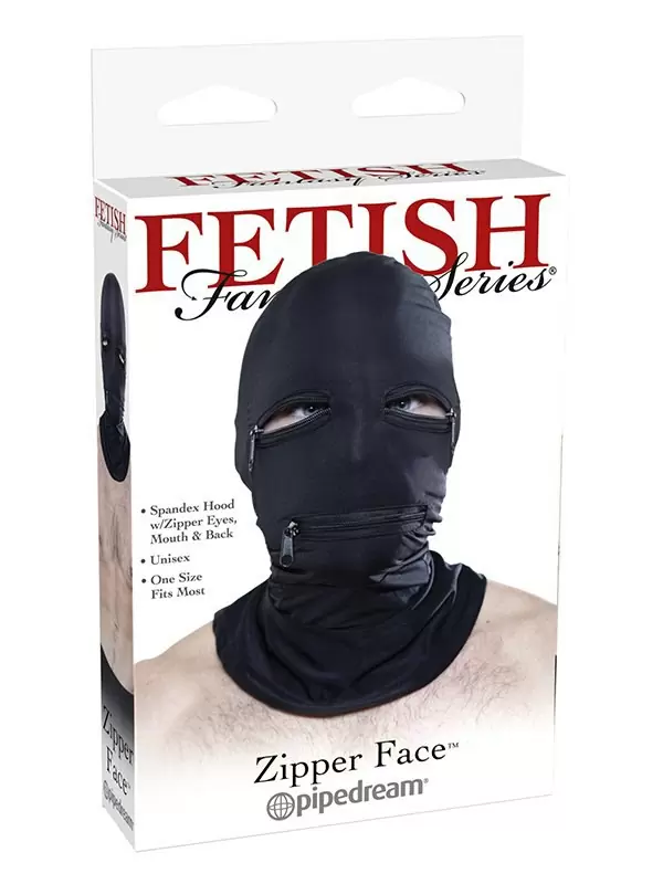 Маска на голову с молниями Zipper Face Hood – черный