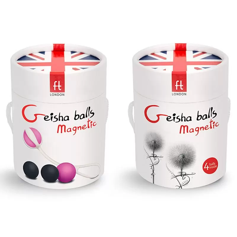 Магнитные вагинальные шарики Geisha Balls Magnetic – розовый с черным