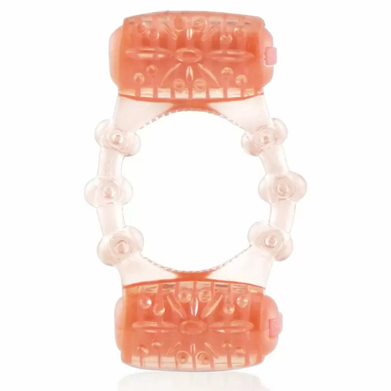 Эрекционное кольцо Screaming O - Quickie Two O с двойной стимуляцией – оранжевый