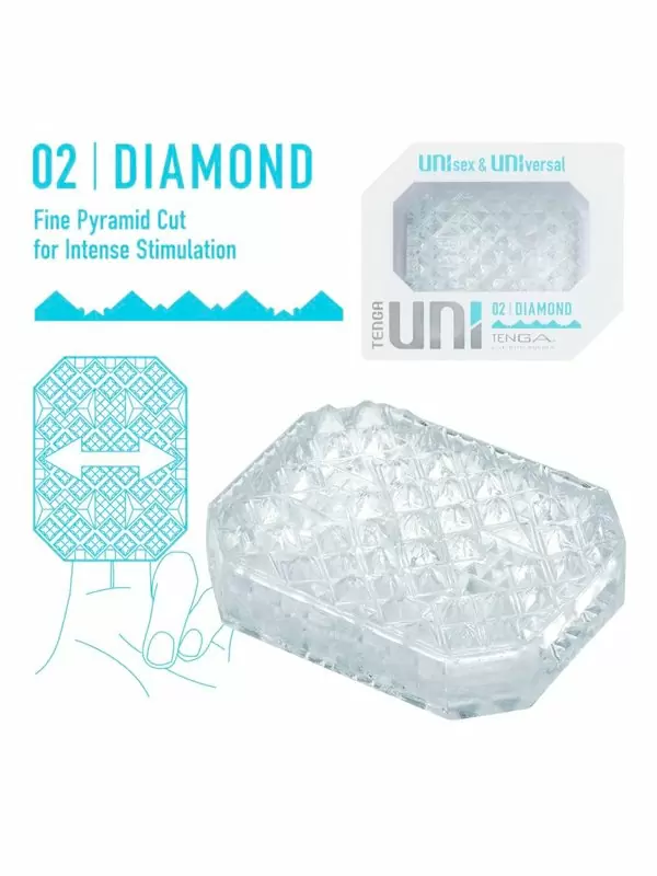 Нереалистичный мастурбатор Tenga Uni Diamond, 5,8 см, ТПЭ, прозрачный