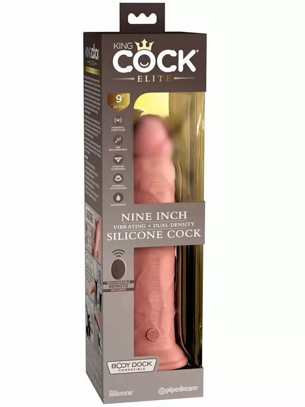 Реалистичный фаллоимитатор Pipedream King Cock Elite, с пультом Д/У, 7 режимов, 22,9 см