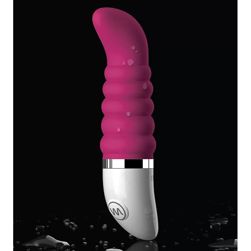 Многофункциональный мини вибромассажер Mi Amor ребристый – малиновый