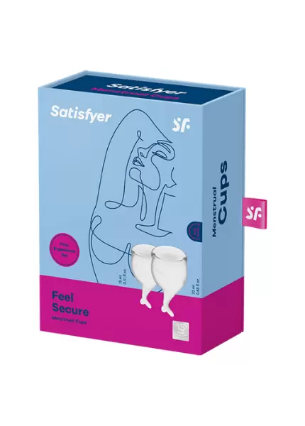 Набор менструальных чаш Satisfyer Feel secure Menstrual Cup, 15 и 20 мл, силикон, прозрачный