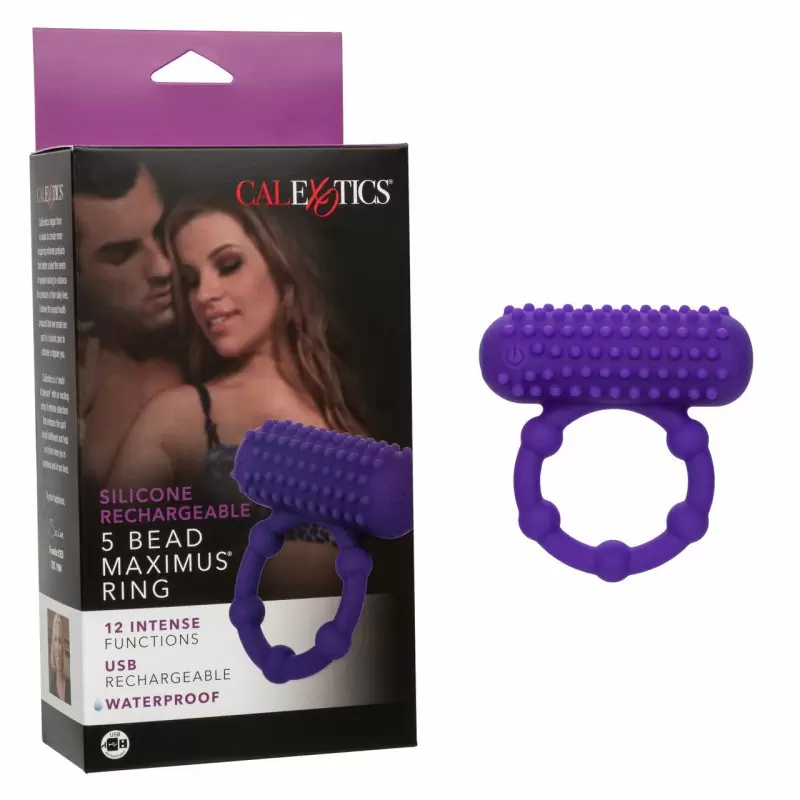 Эрекционное виброкольцо Silicone Rechargeable 5 Bead Maximus Ring