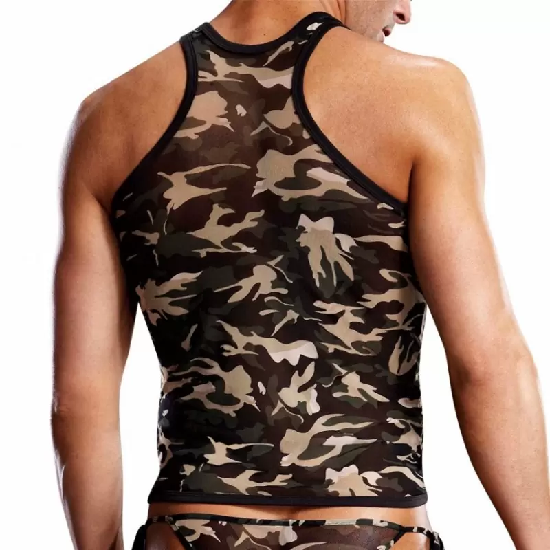 Камуфляжная майка-борцовка BlueLine в сетку – L/XL