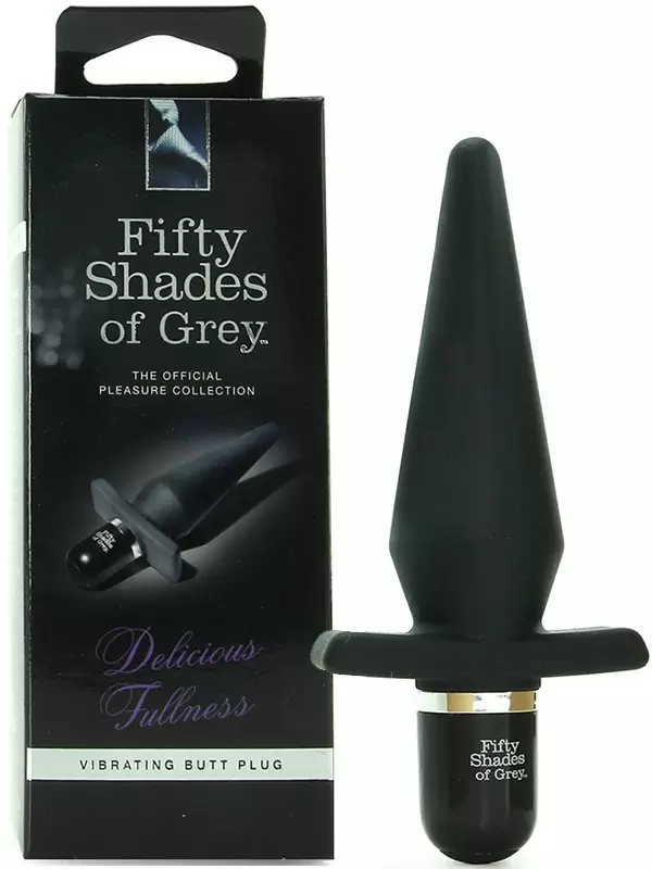 Анальная пробка Delicious Fullness Vibrating Butt Plug с вибрацией – черная	