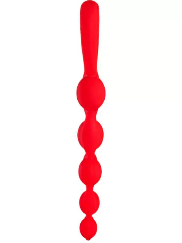 Элегантная анальная цепочка Fun Factory Bendybeads, 5 бусин, 26,3 см, красная