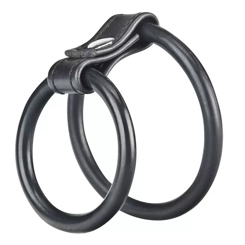 Двойное эрекционное кольцо на пенис и мошонку Duo Cock & Ball Ring – черный