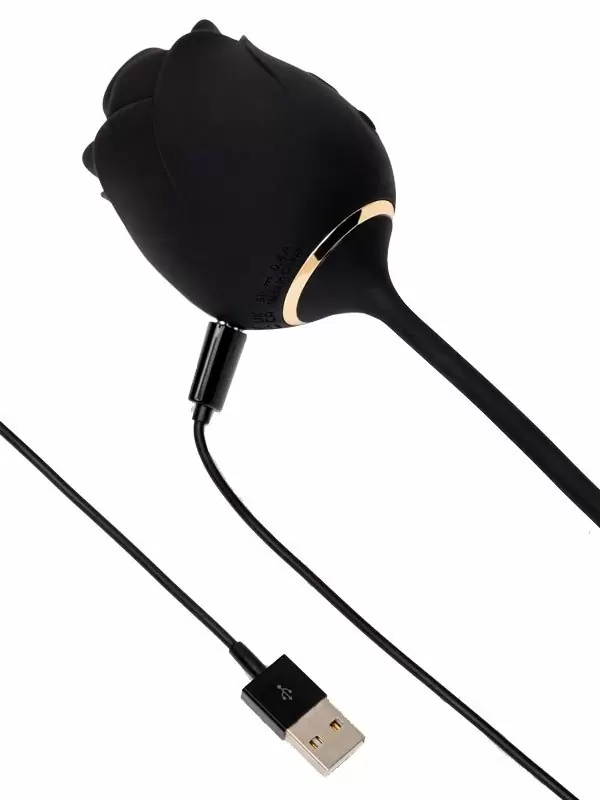 Бесконтактный стимулятор клитора Fifty Shades of Grey Dark Blushing Rose, 4 скорости, в форме розы, черный | Он и Она 18+