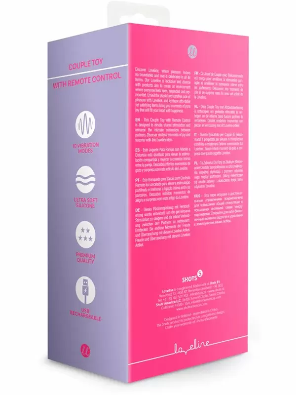 Парный вибратор Couple Toy with Remote Control, с пультом Д/У, 10 см, 10 скоростей, розовый