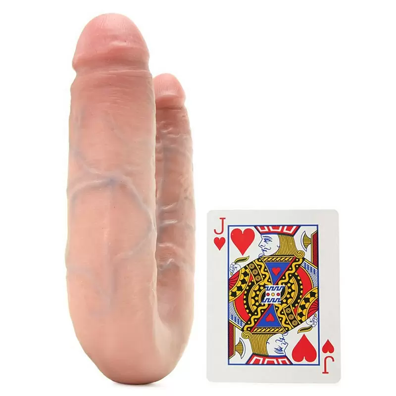 Фаллоимитатор двухголовый U-образный Double Trouble Large большой – телесный