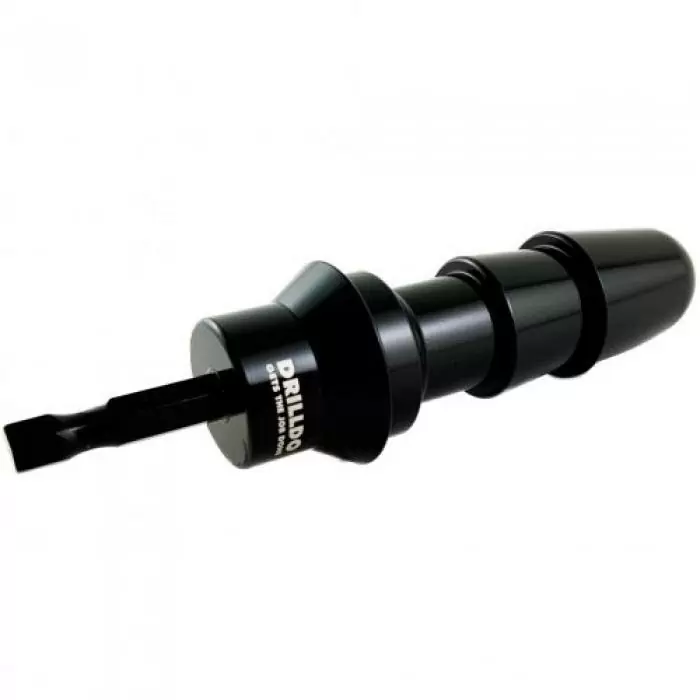 Комплект для секс-дрели Drilldo: бит-адаптер, очки, жилет - черный с оранжевым