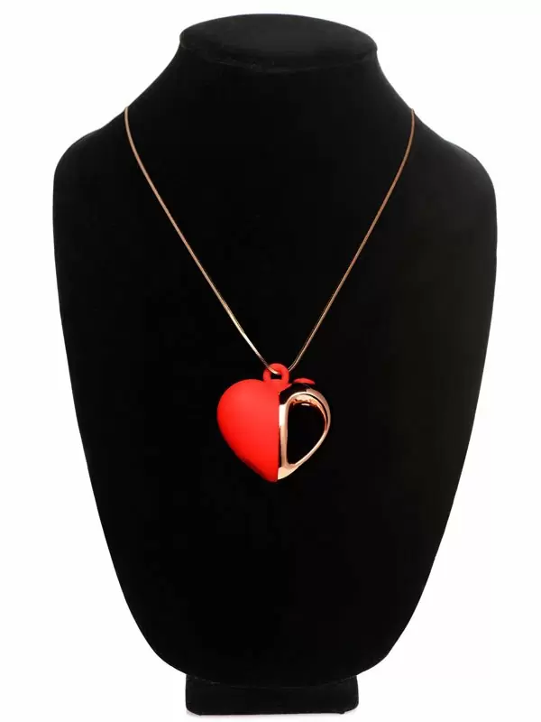 Компактный стимулятор клитора Charmed Heart, в форме ожерелья с подвеской, 7 режимов, 3 скорости