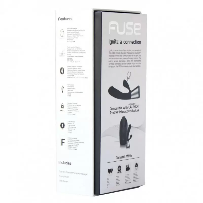 Интерактивный вибромассажер Kiiroo OhMiBod Fuse с клиторальным стимулятором – черный