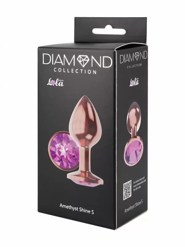 Анальная Пробка Diamond Amethyst Shine S Розовое Золото
