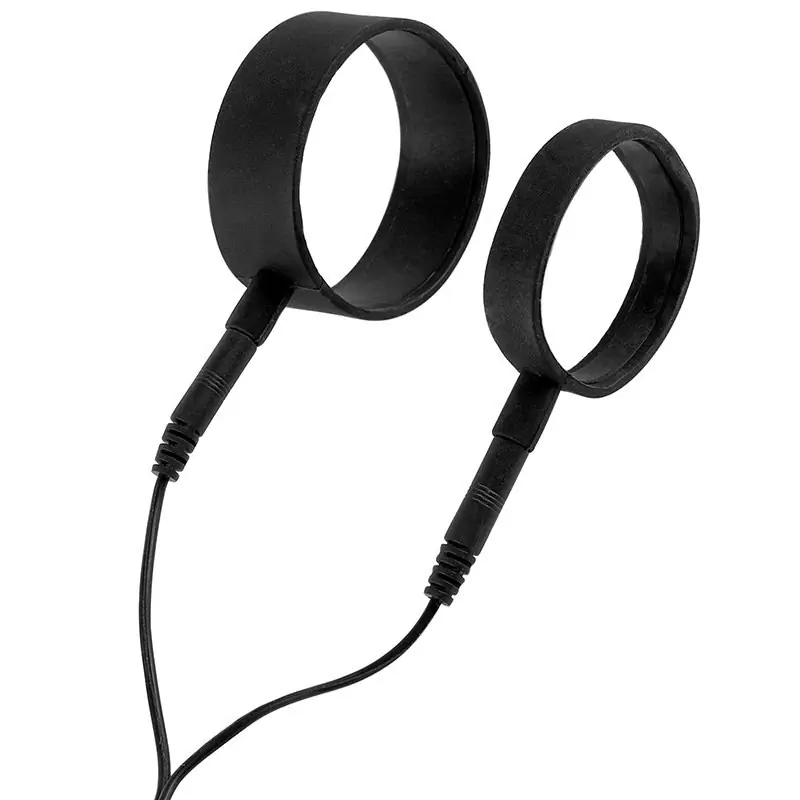 Электро-кольца Silicone Cock Straps на пенис и мошонку – черный