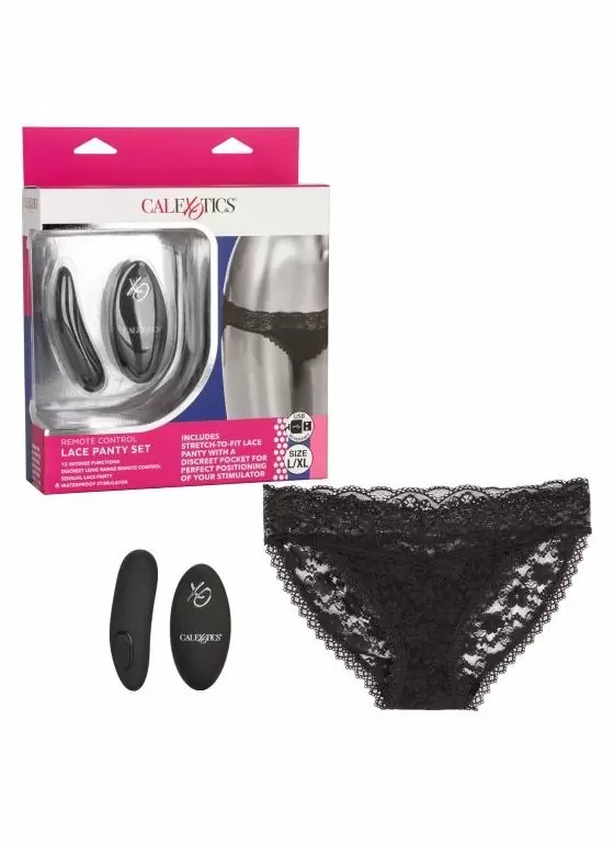 Трусики с вибратором для стимуляции клитора Remote Control Panty Set L/XL: 12 режимов работы, АБС/силикон