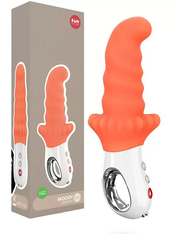 Фактурный вибратор Fun Factory G5 Moody, 18,8 см, силикон, оранжевый