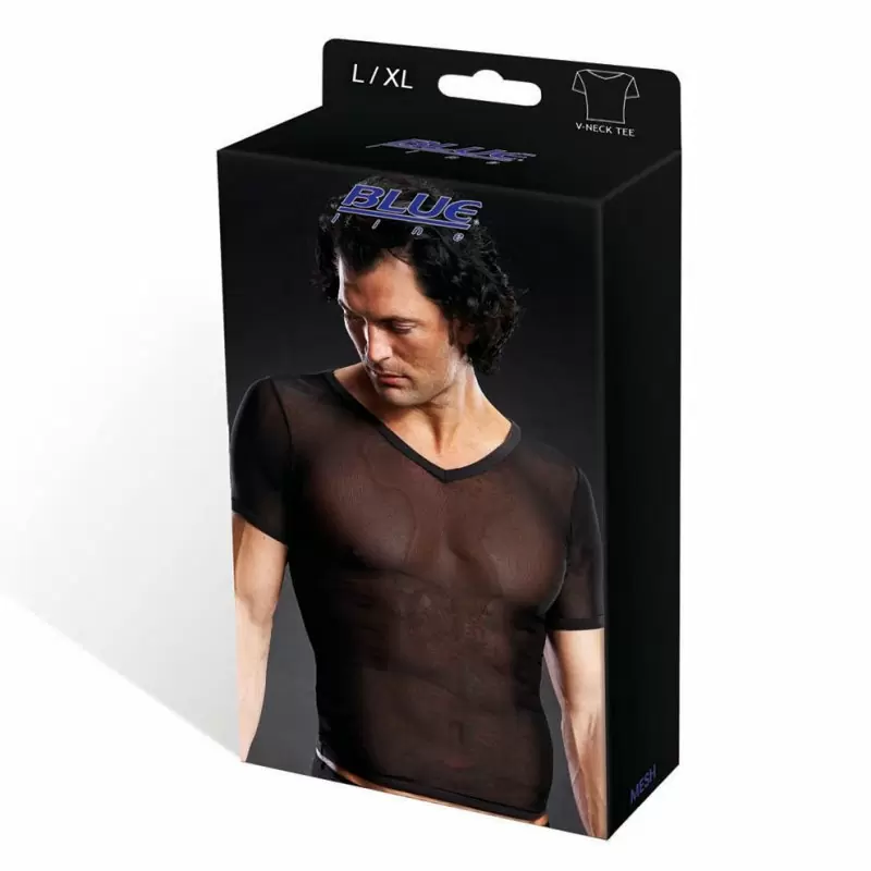 Черная футболка BlueLine из сетки – L/XL