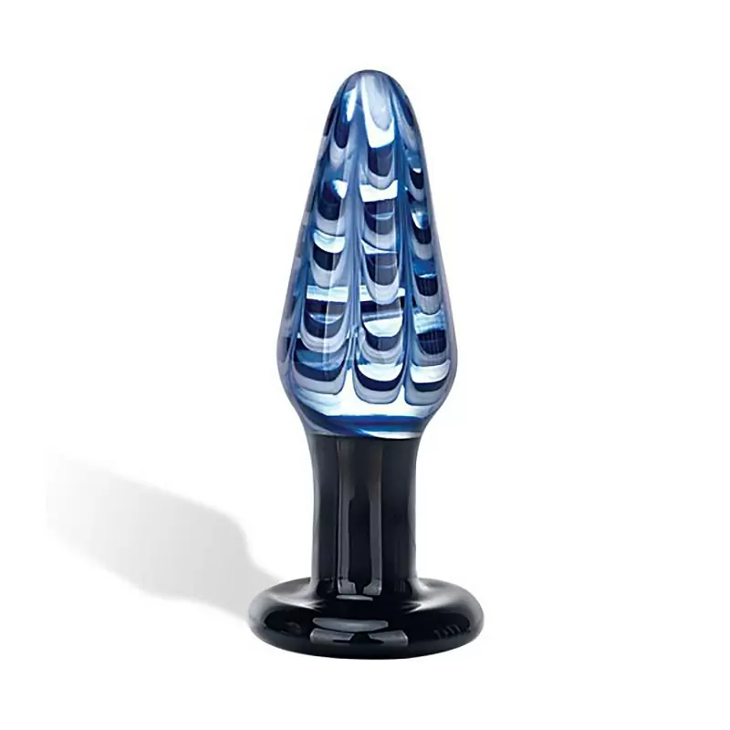 Гламурная анальная пробка Europa с узорами – синий