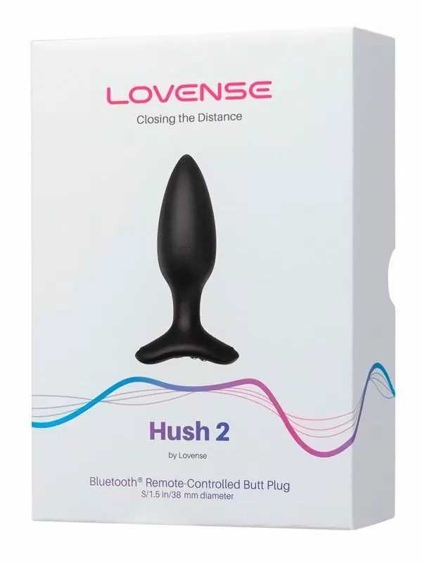 Инновационная анальная вибропробка, LOVENSE Hush 2, 14 см, управление через приложение, 7 режимов, размер S, черный