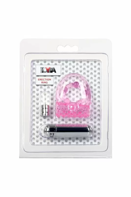 Эрекционное виброкольцо TOYFA A-Toys с петлей для мошонки — розовое, диаметр 2 см, ТПЕ