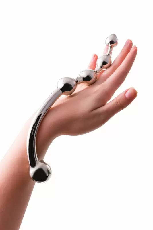 Двойной анальный стимулятор TOYFA - серебристый