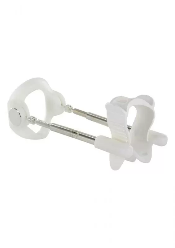 Набор для увеличения пениса Jes-Extender Silver с серебряным покрытием – серебряный с белым