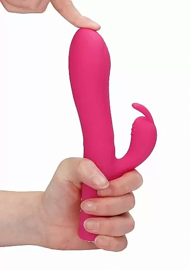 Вибратор-кролик Lux (розовый): 20 см, 10 режимов вибрации, 8500 оборотов/мин, АБС/силикон