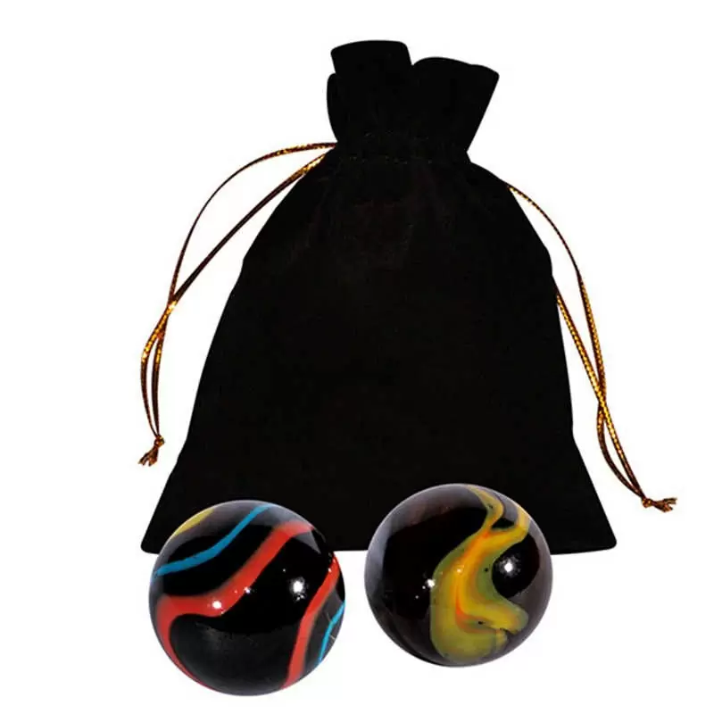 Набор Kanikule Geisha: вагинальные шарики Ben-wa и сужающий лубрикант - оникс