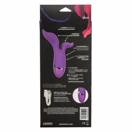 Вибратор AURA DUO: 12 режимов вибрации, АБС/медицинский силикон