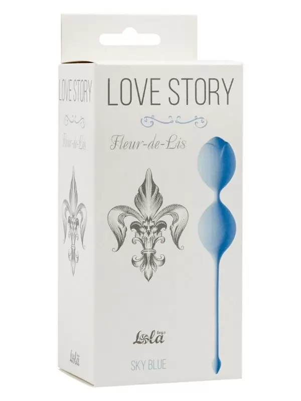 Вагинальные шарики Fleur-de-Lis со смещенным центром тяжести – синий