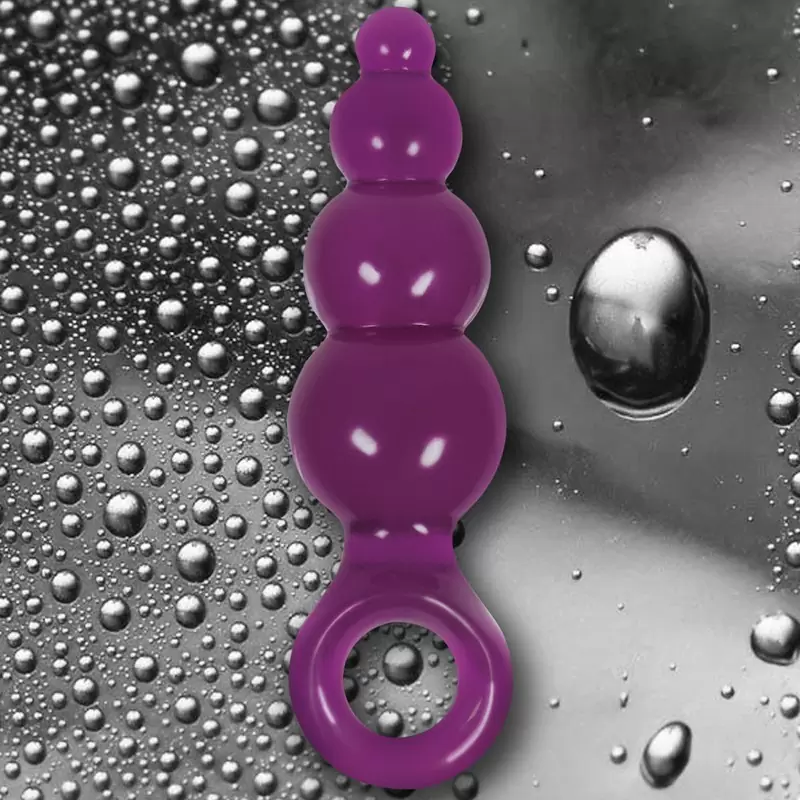 Анальная пробка с кольцом Jolie Ripples Small – фиолетовая