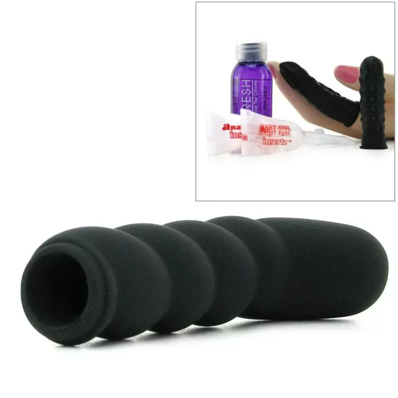 Ребристый стимулятор простаты Ribbed P-Spot Vibe с вибрацией – черный