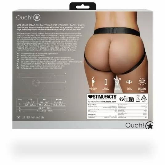 Трусики для страпона с вибропулей - XL/XXL