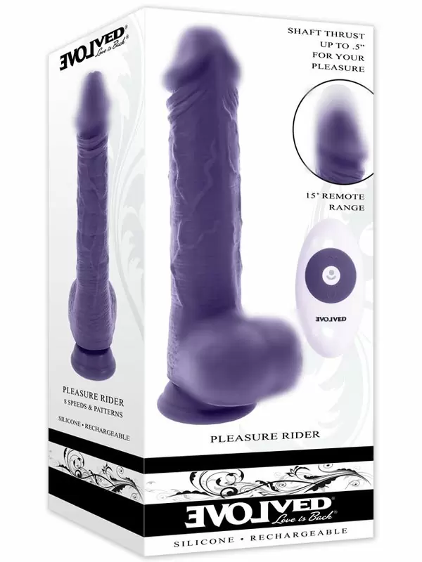 Реалистичный фаллоимитатор Evolved Pleasure Rider, с функцией толчков, с пультом Д/У, 8 режимов, 5 скоростей, 22,2 см