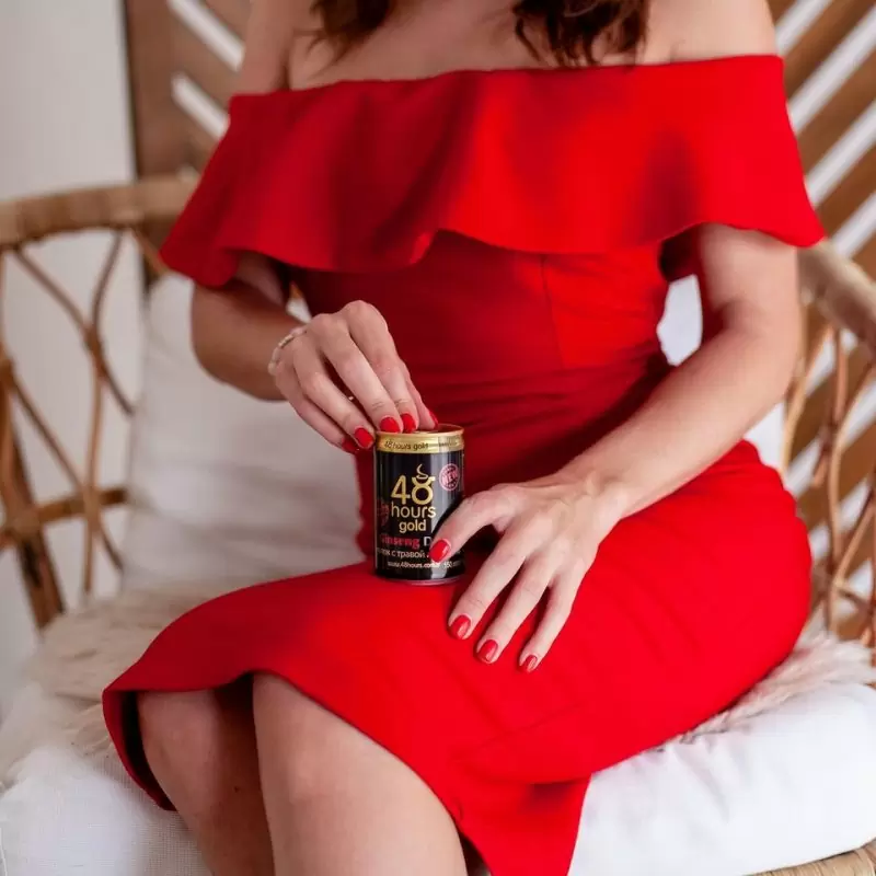 Газированный напиток c экстрактом женьшеня 48 hours gold