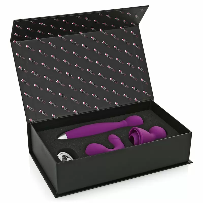  Перезаряжаемый вибростимулятор с тремя насадками для двоих Bowling – фиолетовый