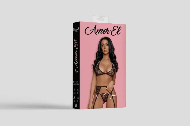 Комплект эротического белья черный Barselona Amor El (L/XL)