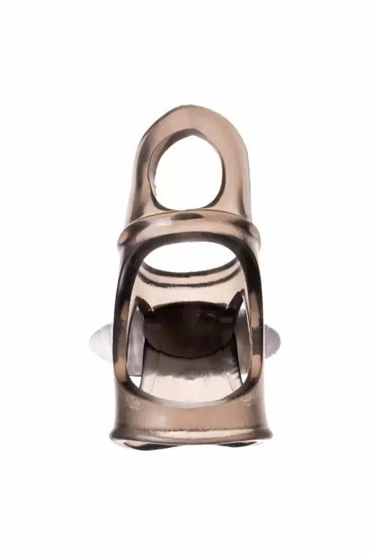 Эрекционная насадка на пенис TOYFA XLover с вибрацией – серый