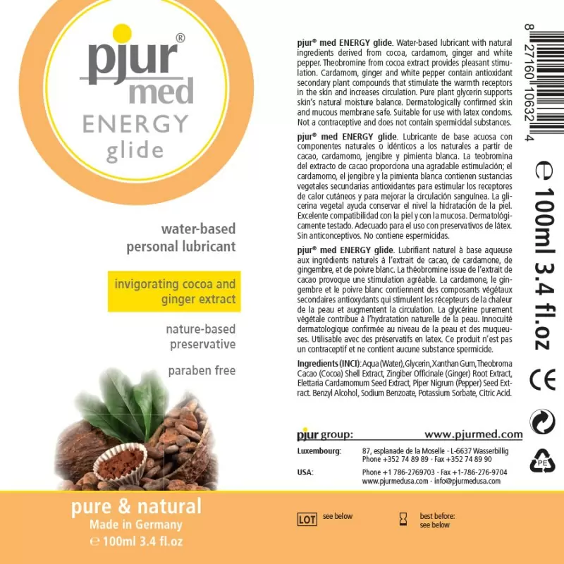 Тонизирующий лубрикант Pjur® med Energy glide - 100 мл.