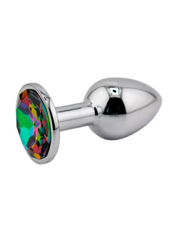 Миниатюрная анальная пробка Kanikule Small, с желтым кристаллом (опалом), 6 см, размер S