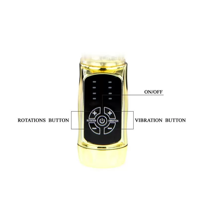 Изысканный ротатор Gold Rabbit Prince с вибростимуляцией клитора – золотой