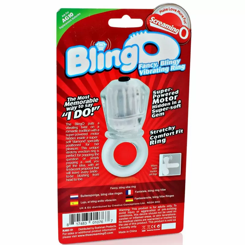 Виброкольцо на пенис Screaming O - Bling O с большим бриллиантом